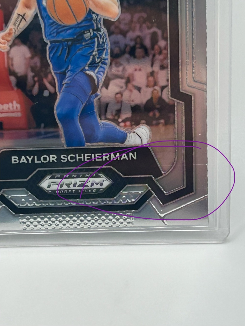 Baylor Scheierman Panini Prizm Draft Picks Basketball Rookie Card *scratched - Picture 3 of 3